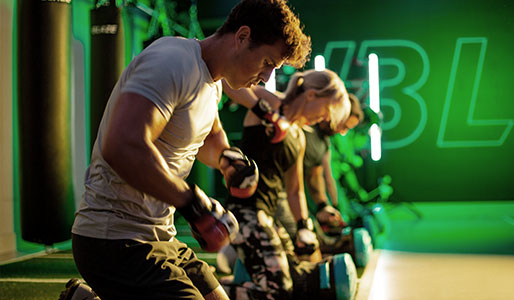 Image of a group of people punching in a Blaze class