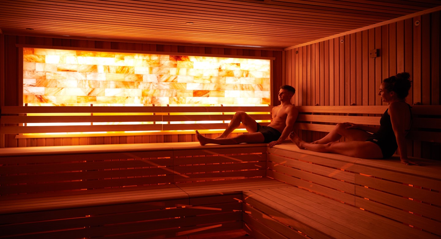 Interior of a David Lloyds Club sauna